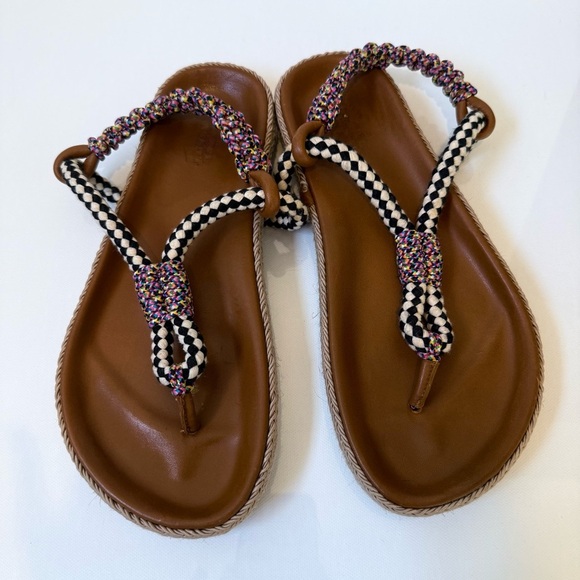 ISABEL MARANT Gypso Leather Braided Rope Sandals Multicolor Size 38 - Picture 10 of 10